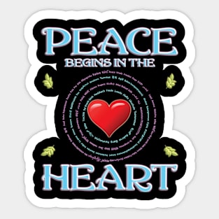 Peace Begins In The Heart - English Version Sticker